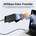 Cáp dữ liệu sạc USB-C 240W/48V-5A dài 1M 40Gbps, USB4 Gen3 8K@60hz, 4K@120hz (DP