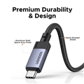 Cáp dữ liệu sạc USB-C 240W/48V-5A dài 1M 40Gbps, USB4 Gen3 8K@60hz, 4K@120hz (DP