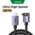 Cáp HDMI 2.1 bẻ góc 90 độ dài 2M Ugreen 85169 hỗ trợ 8K@60Hz, HDR, eARC cao cấp
