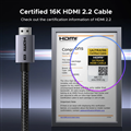 Cáp HDMI 2.1 dài 2M hỗ trợ 16K@60Hz, 12K@120Hz, 8K@240Hz, 4K@480Hz Ugreen HD186 