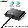 Cáp HDMI ra  VGA + HDMI + Audio 3.5mm Ugreen 40744