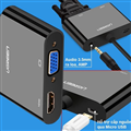 Cáp HDMI ra  VGA + HDMI + Audio 3.5mm Ugreen 40744