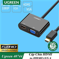 Cáp HDMI ra  VGA + HDMI + Audio 3.5mm Ugreen 40744