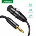 Cáp Micro 3.5mm to XLR âm bọc Nylon dài 2M Ugreen 20244 cao cấp