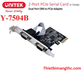 Card PCI-E sang RS232 2Port Unitek Y-7504B (Y-7504BBK01) cao cấp