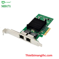 Card PCI Express x1 ra 2 cổng lan RJ45 tốc độ 10/100/1000Mbps M-Pard MD171 cao c