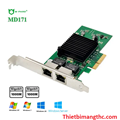 Card PCI Express x1 ra 2 cổng lan RJ45 tốc độ 10/100/1000Mbps M-Pard MD171 cao c