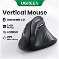 Chuột bấm im lặng không dây 4000DPI dọc Bluetooth 5.0 + 2.4G Ugreen MU008 cao cấ