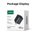 Củ sạc nhanh GaN 45W Type-C hỗ trợ QC4+, PD3.0 Ugreen 65050B (chân dẹt) cao cấp