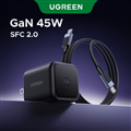 Củ sạc nhanh GaN 45W Type-C hỗ trợ QC4+, PD3.0 Ugreen 65050B (chân dẹt) cao cấp