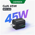 Củ sạc nhanh GaN 45W Type-C hỗ trợ QC4+, PD3.0 Ugreen 65050B (chân dẹt) cao cấp