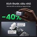 Củ sạc nhanh Nexode Mini 30W GaN cổng USB- C Ugreen 55530/X513 hàng cao cấp