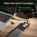 Đầu đọc thẻ nhớ SD/TF giao tiếp USB-A/USB-C kèm 11 khe đựng thẻ nhớ Ugreen 55899