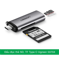 Đầu đọc thẻ nhớ USB type-C cho thẻ SD/TF Ugreen 50704 cao cấp