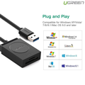 Đầu đọc thẻ USB 3.0 hỗ trợ SD/TF chính hãng Ugreen 20250 cao cấp