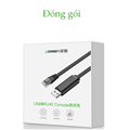 Dây, Cáp lập trình Console USB sang RJ45 FTDI dài 3M Ugreen 60813 cao cấp