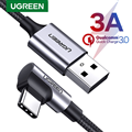 Dây, Cáp sạc dữ liệu USB sang USB Type-C bẻ góc 90 độ dài 0.5M Ugreen 50940 cao 