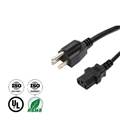 Dây nguồn C13 sang 3 chân US NEMA5-15P, dài 0,3m, 18AWG, 125V/10A, màu đen UNI-2