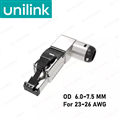 Hạt mạng công nghiệp Cat7 và Cat6A không cần dụng cụ, kích thước 6.0-7.5mm Unili