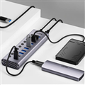 Hub Chia USB 3.0 10 in 1 UNITEK H1315B1-EU, 8 Cổng USB-A, 2 Cổng USB-C, Kèm nguồ