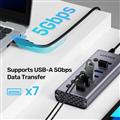 Hub Chia USB 7 Cổng Có Công Tắc UNITEK H1314A01-EU, Kèm nguồn 12V2A cao cấp