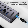 Hub Chia USB 7 Cổng Có Công Tắc UNITEK H1314A01-EU, Kèm nguồn 12V2A cao cấp