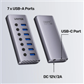 Hub Chia USB 7 Cổng Có Công Tắc UNITEK H1314A01-EU, Kèm nguồn 12V2A cao cấp