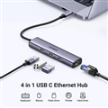 Hub chia USB - C ra 3 cổng USB 3.0 Type-A kèm Lan Gigabit, vỏ nhôm chính hãng Ug