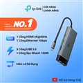 Hub Type-C 6 in1 TP-Link UH6120C sang HDMI 4K60hz,MicroSD Card, USB 2.0, USB 3.0