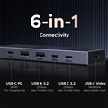 Hub USB-C 6 in 1 Revodok 4K@60hz USB Type C video, 2 USB -A3.2, 2 USB -C 3.2, PD