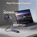 Hub USB-C 6 in 1 Revodok 4K@60hz USB Type C video, 2 USB -A3.2, 2 USB -C 3.2, PD