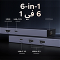 Hub USB -C Revodok 6 in 1 ra HDMI 4K@60hz, 2 USB A 3.2, USB -C 3.2, Pd100W Ugree