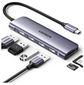 Hub USB C sang 3 USB 3.0 A+HDMI+VGA+RJ45 Gigabit+SD/TF+PD 4K@30Hz with PD CM498 