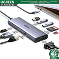 Hub USB C sang 3 USB 3.0 A+HDMI+VGA+RJ45 Gigabit+SD/TF+PD 4K@30Hz with PD CM498 