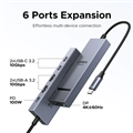 Hub Usb type C 6 in 1 Revodok sang Display Port 4K@60Hz, USB-C 2, USB -A 2, PD10