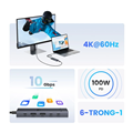Hub Usb type C Revodok 6 in 1 HDMI 4K@60hz, 2 USB-A 3.2 10Gb, 2USB-C 3.2 10Gb, 1