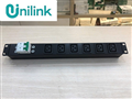 Thanh nguồn PDU 06 ổ cắm chuẩn C19, Công suất 20A, có C- 32A Unilink (UNI-PDU-6C
