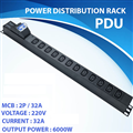 Thanh nguồn PDU 12 ổ cắm chuẩn C13 có APTOMAT MCB (32A) Unilink UNI -500040 cao 