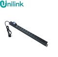 Thanh nguồn PDU 12 ổ cắm chuẩn C13 có APTOMAT MCB (32A) Unilink UNI -500040 cao 