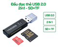 VegGieg V-C202 Đầu đọc thẻ USB2.0 2 trong 1 SD+TF cao cấp