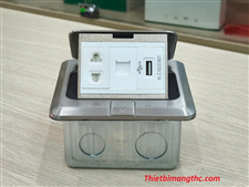 Bộ âm sàn SINOAMIGO SPU1SE màu bạc (lắp điện, sạc USB, mạng Cat6) cao cấp