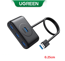 Bộ Chia  Hub 4 cổng USB 3.0 Ugreen 50263 dài 25cm Black cao cấp