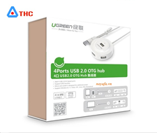 Bộ chia USB 2.0 4 cổng có hỗ trợ OTG Ugreen 20276 cho Samsung Galaxy