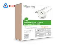 Bộ chia USB 2.0 4 cổng với OTG Ugreen 20271 chính hãng