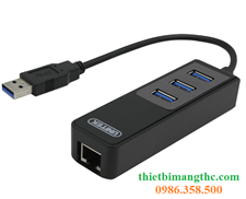 Bộ chia USB 3.0, USB 3 Port + Lan Giabit Y-3045C Unitek