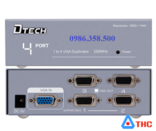 Bộ chia VGA 1 ra 4 DTech 250 Mhz DT7254