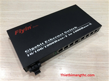 Bộ chuyển đổi quang điện 1 cổng quang sang 8 cổng Lan 100/1000Mbps single mode FLY-1F8TC-SWDXG