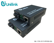 Bộ chuyển đổi quang điện 1 sợi 10/100/1000 Unilink (UNI-1F1T-SWXG-B) cao cấp