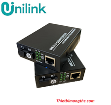 Bộ chuyển đổi quang điện 1 sợi 10/100 Unilink (UN-1F1T-SWSX-A) cao cấp