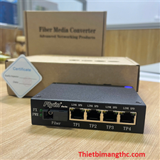 Bộ chuyển đổi quang điện công nghiệp 1 sợi quang, 4 Lan, 1000Mpsb Flyin (FLY-IMCB-1F4TG) B cao cấp